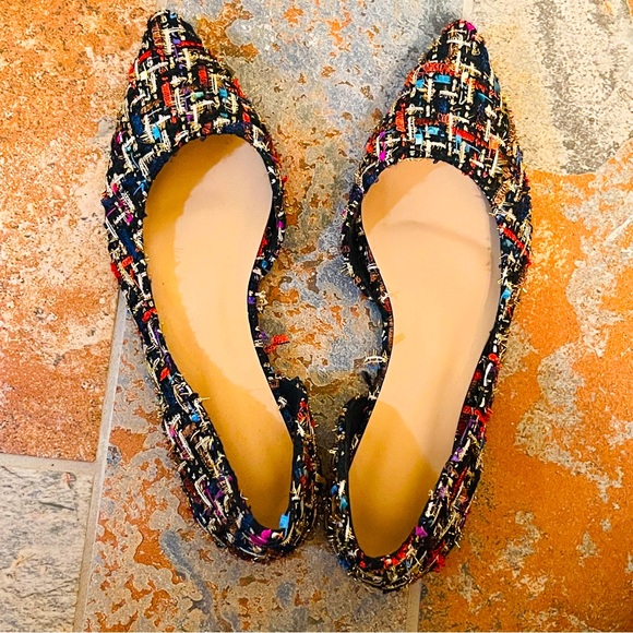 💕NWOB! Gorgeous & Colorful Plaid D’Orsay Style Wool Flats! - Picture 1 of 13